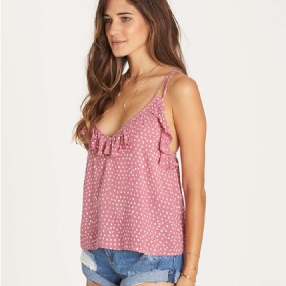 BillaBong Ruffle Polka-dot Tank Top